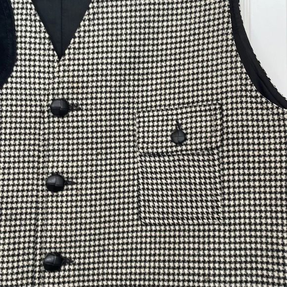 Vintage Scott Taylor 100% Wool Houndstooth Vest Size‎ 14 - Picture 6 of 12